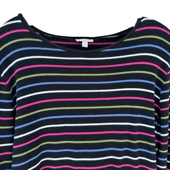 Talbots Authentic Cotton Long Sleeve Tee -- Bayeux Stripe, Medium - Picture 2 of 6